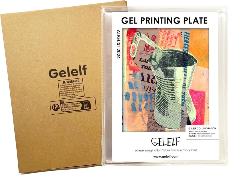 GELELF Upgraded Gel Printing Plate No Aging & Bubbling, Mini Size 3" x 5" Reusable Gel Plates for Monoprinting -Printmaking Art Supplies for Card Making, Book Press, Journaling, Scrapbooking - Image 1